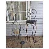 Metal Bar Height Chair, Black Metal Plant Holder