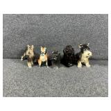 Ceramic Dog Figurines: Schnauzer, Scottish