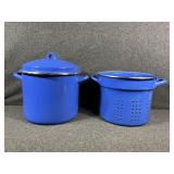 Blue Enamel Deep Pot & Streamer
