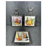 Cast Iron Trivets:Fruit Juice(3)