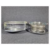 Glass Dishes with Stainless Steel Holders,