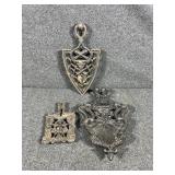 Cast Iron Trivets: Flower and Heart, President