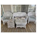 White Wicker Patio Set
