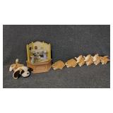 Musical Figurine Set, Ceramic Bunnies (6), TY Bean