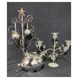 Silver Toned Piggy Bank, Ornament Display