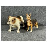 Ceramic German Shepherd and Bulldog