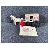 Cast Horse-drawn Milk Wagon Toy