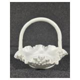 Milk Glass Hobnail Basket