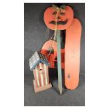 Wooden Halloween Decor(3), Wooden Red White and