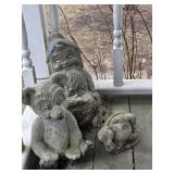 Concrete Bear, Concrete Gnome, Plastic Turtle