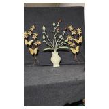 Metal Floral Sculpture,  Butterfly & Flower (2)