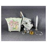 Decorative Bird House, Floral Planters(3),