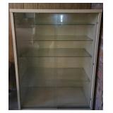 Metal Display Cabinet with Glass Sliding Doors