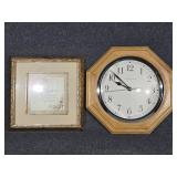 Wooden Framed Clock, 'Love' Wall Art