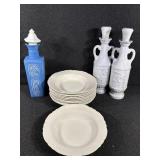 White Bowls(10), Decanters(3)