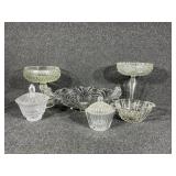 Cut Glass Dishes: Footed Compotes(2), Candy