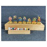 7 God's of Fortune Figurines, Small Porcelain