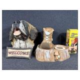 Weepy, Dog Figure, Ceramic Music Box, Cast Iron