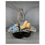 Large Basket, Wooden Sleigh Decor