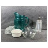 Pitcher, Butter Dish, Bowls