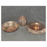 Pink Depression Glass Console Bowl & More