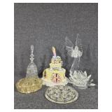 Glass Flower Frogs(2), Glass Lotus Candle H