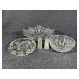 Cut Glass Bowls(2), Cut Glass Ashtray, Cut Glass
