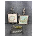 Cast Iron Trivets: Overcook a Smile, This F