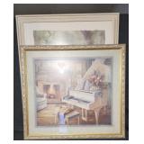 Home Interiors & Framed Floral Print Large