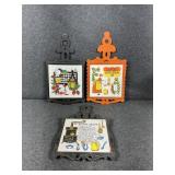 Cast Iron Trivets: Kitchen Prayer, Charcuterie,