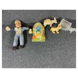 Alabaster Donkey Figurine, Metal Donkey