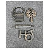 Cast Iron: Tree, Kettle, Rolling Pin, HOT