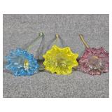Hand Blown Glass Flowers(3)