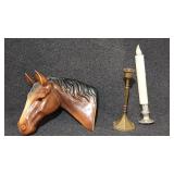 Horse Head Wall Plaque, Candle Holder