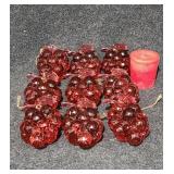 Red Acrylic Grape Ornaments (9), Red Votive