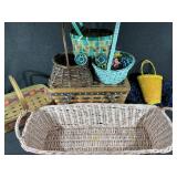 Americana Handled Basket & Assorted Wicker Baskets