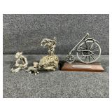 Model of American Star Bicycle, Pewter Cowboy on