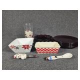 8 Ruby Red Plates, 3 Ruby Red Bowls, Small