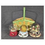 Christmas Basket, Christmas Snow Globes(3)