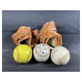 Softballs(3), Gloves(2)