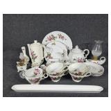 Rose Tea Set: Large Plate(1), Salad Plates(4),