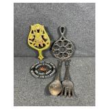 Cast Iron Trivets:'Blessed Are They', G