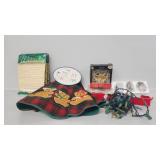 Christmas Tree Skirt, Mini Garland, Tree Topper,