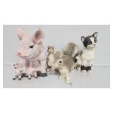 Cat, Squirrels& Pig Family Figurines