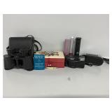 Jewelry Box, Binoculars W/Case, Vivitar Camera