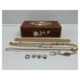 Gold Toned Necklaces, Trinket Box
