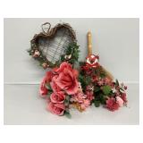 Heart Shaped Grapevine Wreath, Straw Broom Decor