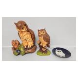 Owl Plate, Ceramic Owl Sitting On Tree, Ceramic
