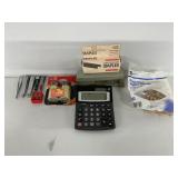 Stapler, Staples,Solar Calculator, Fingernail Clip