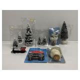 Miniature Train Caboose & Miniature Christmas Tree